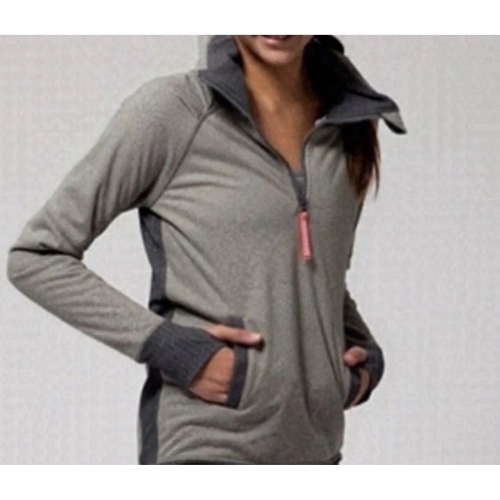 Ivivva Lululemon Shiver‎ Stopper Sz 10 Gray 1/4 Zip Herringbone Pullover Fleece